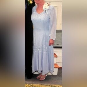 Beautiful Pale Blue Beaded Sequin Dress